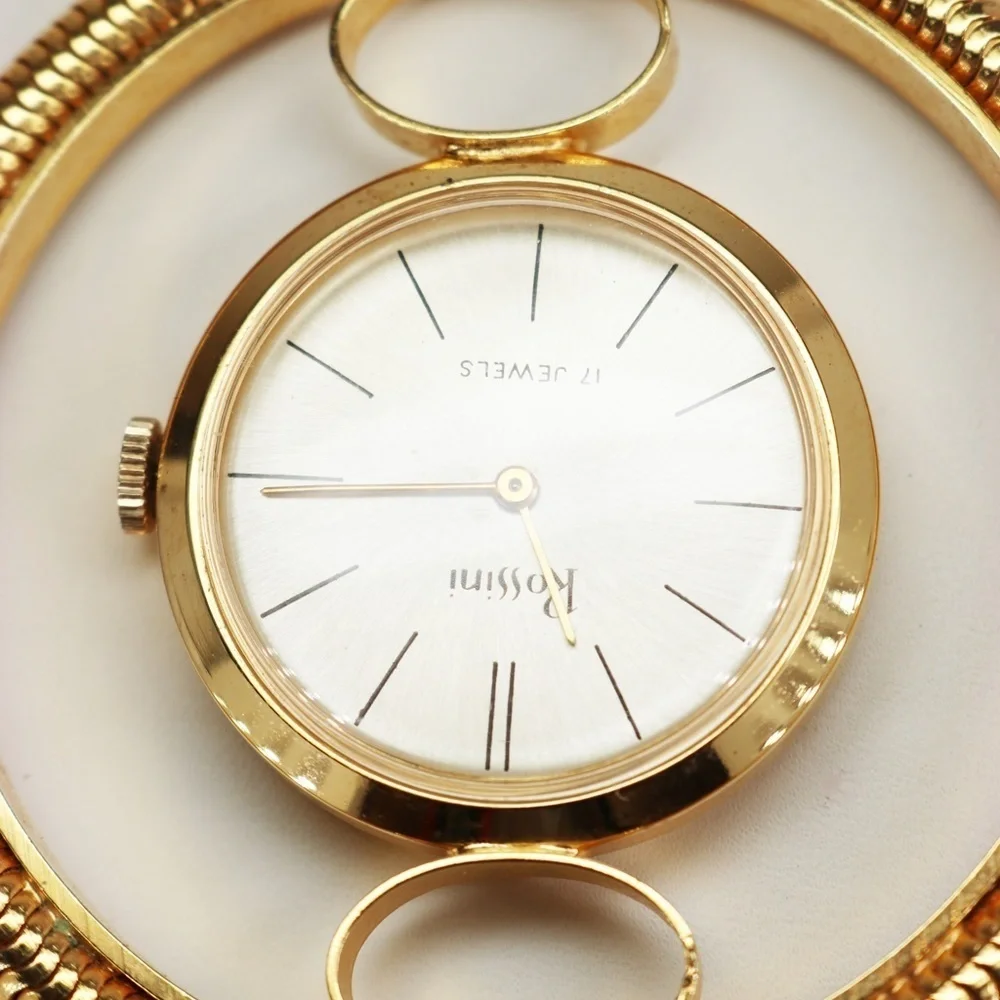 Vintage 1970s Rossini 17 Jewels Timepiece Necklace